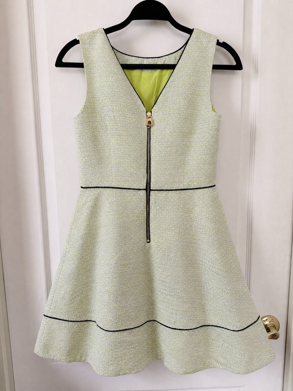 NWT Sail to Sable Limenade Metallic Tweed Fit Flare Resort Dress Size 2